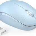 Wireless Mouse, 2.4G Noiseless Mouse with USB Receiver - seenda Portable Computer Mice for PC, Tablet, Laptop with Windows System (Light Blue)