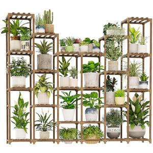 22 Tiers Plant Shelf for Plants Large Indoor Plant Stand Plant Rack Extra Large Wood Plant Stands for Hanging Plant Holder for Patio Balcony Garden