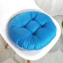 20" Round Bar Stool Cushion, Linen Fabric and Thick Padding, Comfortable Sitting for Round Wooden/Metal Stools Blue, Set of 4