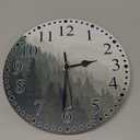 Nature Tree Fog Valley Spruce Scene Wall Clock Mist Mystery Dusk Mountain Landscape Clock 10 Inch Silent Non-Ticking Clocks Battery Operated for Home Living Laundry Room Kitchen Bedroom Office