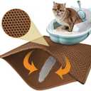 Pieviev Cat Litter Mat Double Layer Waterproof Urine Proof Trapping Mat 1 Pack (30''X24'', Brown)