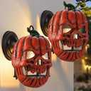 2 Pack Halloween Porch Light Covers, Halloween Decorations Outdoor Skeleton Porch Light Covers, Halloween Pumpkins Ornament for Porch, Garage, Front Door, Outdoor, Ceiling Lamp