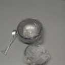 15OZ Sugar Bowl with Glass Lid and Spoon, Sugar Container of Coffee Bar Accessories, Stainless Steel Jar for Salt, Tea, Brown Sugar Cube, Dishwasher Safe, Kitchen Decor Countertop Storage, Silver