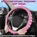 Ventilated Heart-Shaped Steering Wheel Cover with Anti-Slip Leather Grip. Compatible with Ford, Toyota, Honda, Nissan, and Chevrolet Vehicles for 14.5-15.2 inch Round Steering Wheels.