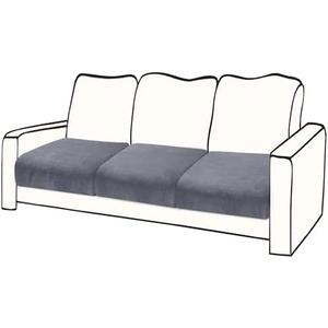BT.WA Couch Cushion Cover Velvet 3 Pieces Seat Cushion Cover Stretch Sofa Covers Separate Sectional Sofa Slipcovers Furniture Protector (3-Seater or Backrest, Dark Grey)