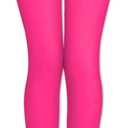 LUOUSE Girls' Leggings Full Length Comfy Pants Trousers 4-13 Years (8-9 Years, 11 Black and Rose)