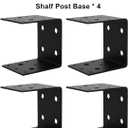4 PCS 4x4 Post Base Bracket, 11 Gauge (1/8") Heavy Duty Half Post Base Joist Hanger for 4"x4" Wood Posts, Carbon Steel, Inner Size 3.5", Deck Framing Support Connector for Pergola Gazebo Outdoor