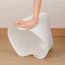 rejomiik Small Trash Can, 3.5 Gallon Garbage Can Slim Waste Basket Plastic Trash Bin Container with Handles for Bathroom, Bedroom, Home, Office, Dorm Room, Kitchen, Rectangular, White (1 pack)