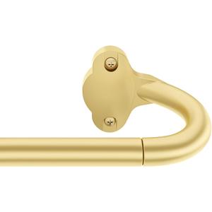 Wrap Around Curtain Rod 18-45 Inch(1.5-3.75 Feet), 5/8'' Adjustable Heavy Duty Blackout Drapery Rod, Curved Ceiling Mount Room Darkening Curtain Rod for Windows, Gold