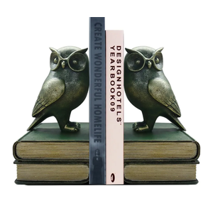Dosker Book Ends for Shelves,Owl Decorative Bookends,Cute Animal Book Holders for Kids Rooms,Offices and Bedrooms(Retro Bronze)