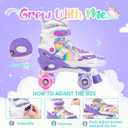 SULIFEEL Rainbow Unicorn 4 Size Adjustable Roller Skates for Girls Boys for Kids Ages 3-5 5-8 6-12 Children Skates Indoor Outdoor, EU 32-36