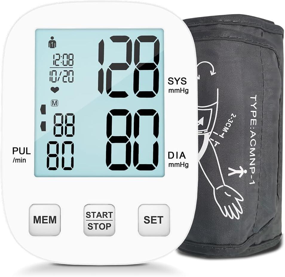 Blood Pressure Monitor, Automatic Upper Arm Blood Pressure Monitors for Home Use, Blood Pressure Machine Large Backlight Display, Accurate Adjustable Digital BP Cuff