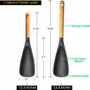 VOVOLY Cooking Spoon for Nonstick Cookingwares, Silicone Spoon Spoon for Mixing, Scoop, and Scrape, Black (13.4''+11.4" Black 2-Pack)