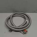 Eastman 6 ft Washing Machine Hose Connector with Elbow, 3/4 in FHT x 3/4 in FHT, Braided Stainless Steel, 48375 (Silver)