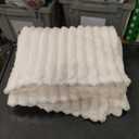 Bedsure GentleSoft White Throw Blanket for Couch - Cozy Fleece Throw Blanket for Women Girls, Cute Birthday Gifts for Women Men Teen, Room Home Boho Spring Valentines Decor, Off White, 50x60 Inches