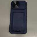 SSLOTSCASE for iPhone 17 Pro Max Case with 2X Screen Protector, Kickstand & Credit Card Holder & Sliding Lens Cover & Camera Stand & Wallet, Silicone Edge Protective Cover for iPhone 17 Pro Max, Blue