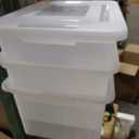 IRIS USA File Box, Plastic File Organizer with Lids for Letter/Legal File, Portable Document Box For Moving, Storage Bin with Durable and Secure Lid, Stackable Nestable BPA-Free, Clear 35 Qt. 4 Pack