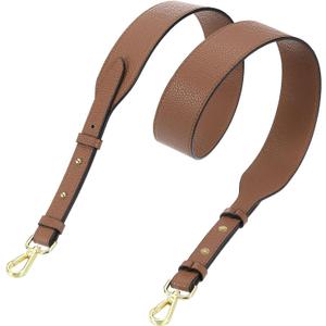 uxcell PU Leather Bag Strap, 41.7"-45.3" Adjustable Crossbody Replacement Straps 1.5" Width for Cross Body Bag, Shoulder Bag (Coffee, Gold Clasp)
