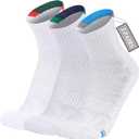 Athletic Ankle Socks 3 Pack Men Women,Moisture Wicking Cushioned Running Socks,Compression Arch Support Basketball