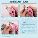 VLOXO Cordless Electric Scissors Cardboard Cutter with 2 Type Blades Rechargeable Powerful Shears Cutting Tool for Fabric Electric Box Cutter Leather Felt with Charger & Storage Box-Pink