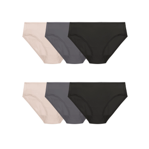 Fruit of the Loom Women's Lightweight Microfiber Underwear, Smooth Under Clothes, (6, Bikini - 6 Pack - Colors May Vary), Size:S/M