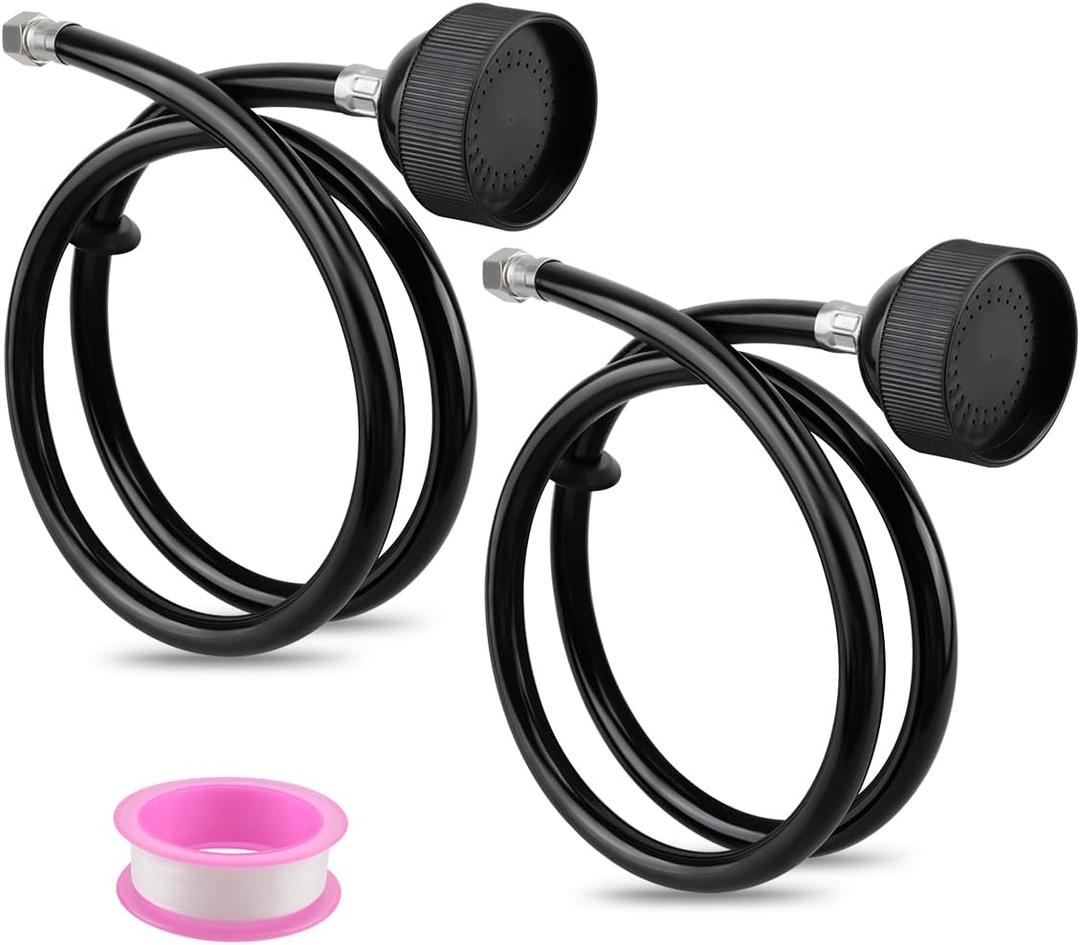 Salon Shampoo Bowl Sprayer Head with Black Rubber Hose, Salon Spray Head Professional Salon Sink Replacement Part for Salon Barber Shop Spa, 1/4" Thread
