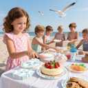 120Pcs Ocean Seashell Party Plates Supplies - Beach Style Tableware with Starfish & Coral Designs, Paper Plates, Napkins, Forks for Birthday, Baby Shower, Summer Coastal Party (Serves 24)