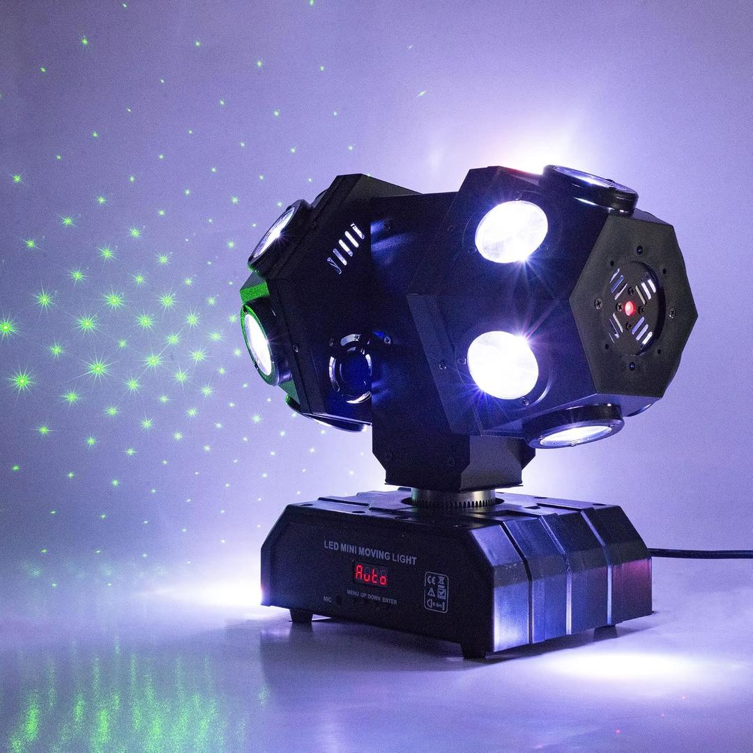 Moving Head Stage Lights Professional DMX512 DJ Lights Sound Activated for KTV Disco Party Wedding Concert Festival