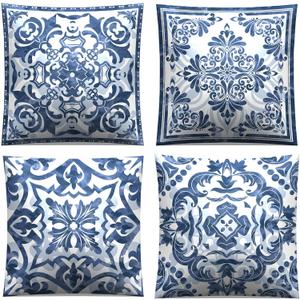 Boho Throw Pillow Covers Set of 4 Vintage Decorations for Bedroom Sofa Couch Chair Car Square Cushion Covers Throw Pillow Case for Living Room Pillowcase Home Decor Pillows Decorative 18 x 18Inch