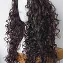 Black Curly wig Costume Wig Long Curly 28inches Synthetic Wigs Costume Halloween adult men (Natural Black)