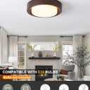 16 Inch Flush Mount Ceiling Light,3-Lights Oil Rubbed Bronze Finish with Frosted Glass Shade,Round Ceiling Light Fixture for Bedroom Livingroom Kitchen