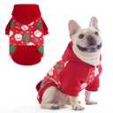 KOOLTAIL Christmas Dog Hoodie for Small Medium Large Dogs - Warm Clothes with Leash Hole, Soft Winter Pet Sweater Hat Hooded Sweatshirt, Clod Weather Coat Outfit for Puppy Cat Girls Boys Red Green, S : Pet Supplies