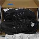 NORTIV 8 Men's Waterproof Hiking Shoes Leather Low-Top Hiking Shoes for Outdoor Trailing Trekking Camping Walking, 9.5, Black