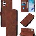 Flip Case for Samsung A06 Faux Leather Wallet Holster with Cards Holder Kickstand Magnetic Closure Shockproof Folio Protect Cover for Samsung Galaxy A06. Brown YBS