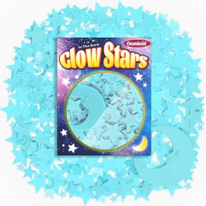 201 Pcs Glow in The Dark Stars Stickers for Ceiling, Toddler Stocking Stuffers Wall Room Decor Gifts, Luminous 3D Glowing Stars Easter Basket Stuffers for Kids Boys Girls - Blue