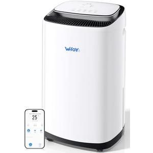 WHOY Dehumidifier for Basement 6,000 Sq Ft, 120 Pints Max. Smart Compressor,Intelligent Humidistat, Smart App-Controlled with Darin Hose And App Control for Basement, Bathroom,Living room,Bedroom,Home