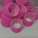 Jumbo Hair Curlers Rollers, 12Pcs 60mm Jumbo Hair Roller Curlers Self Grip Holding Rollers with 12Pcs Hair Clips for Long Straight Thick Hair (Rose Red)