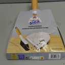 MR.SIGA Dustpan and Brush Set, Portable Cleaning Brush and Dustpan Combo with Bamboo Handle, White, 1 Set