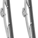 Front Wiper Blades Set, 12in Front Wipers Pair, Universal Windshield Wiper Blade, Stainless Steel Windshield Wipers Blades Polished Silver with Rubber Pad for Most Cars