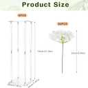 Geetery Tall Acrylic Wedding Flower Stand Centerpieces Clear Elegant Vase Column Stand with Artificial Hydrangea Flowers for Wedding Party Table Home Decorations(6 Pcs,28 Inch)