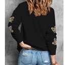 SELINK Womens Mardi Gras Sweatshirt Oversized Crewneck Sequin Long Sleeve Casual Pullover Tops White-XL