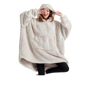 Cozy Sherpa Wearable Snuggle Blanket Hoodie for Adults Women Men Kids Gift Idea, Oversized Blanket Sweatshirt, Super Warm Light Weight