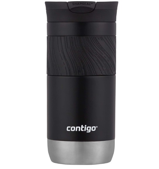 Contigo Byron VacuumInsulated Stainless Steel Travel Mug with LeakProof Lid Reusable Coffee Mug or Water Bottle BPAFree 16oz Licorice Keeps Beverages Hot for 6 Hours or Cold for 12 Hours