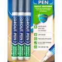 Grout Pen Grey Tile Paint Marker: Waterproof Grout Paint, Tile Grout Colorant and Sealer Pen - Grey, Narrow 5mm Tip (7mL) - 3 Pack