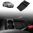 BestEvMod for Ioniq5 Lower Center Console Organizer Cup Holder Tray Storage Box Accessories with Rubber Black Trim Compatible with Hyundai Ioniq 5 2022-2024 Accessories (Lower Tray-Cup Holder Style)