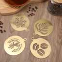 4Pcs Coffee Stencils Latte Art Stencils Reusable for Coffee Lattes Cappuccino Cake Decorating Cookie Stencil for Royal Icing Shop Home Use