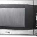 COMMERCIAL CHEF 1.4 Cubic Foot Microwave with 10 Power Levels, Small Microwave with Push Button, 1100 Watt Microwave with Digital Control Panels, Countertop Microwave with Timer, Stainless Steel