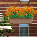 Outdoor Fake Artificial Flowers,8 Bundles UV Resistant Plastic Flowers for Outside,Faux Flower for Outdoors Home Dcor(Orange Red)