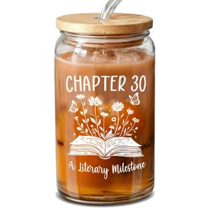 30 Birthday Gifts for Women - Chapter 30 Glass Cup - 1996 30th Birthday Cup for Her Female Friends Sister Daughter - Christmas Valentines Bday Mothers Day 30th Birthdays Gifts - Cute 1996 Gift (EXP 04/01/27)
