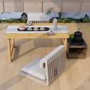 Bamboo Folding Coffee Table, Japanese Low Table for Tatami Room & Floor Dining, Versatile Portable Surface for Tea/Study, No Assembly Required, Easy Storage - 31.5 Inch (Natural), 31.5" x 19.7" x 15"